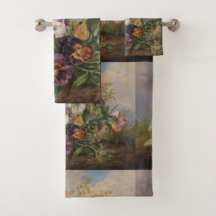 Anton Mollis Vintag Pansy Badhandtuch Set