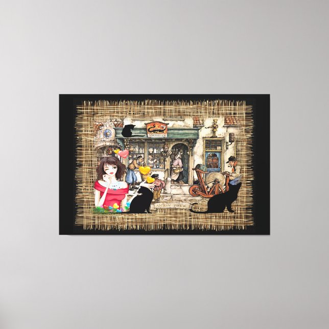 Anton Pieck - CHEMISTISCHES Geschäft Leinwanddruck (Vorderseite)