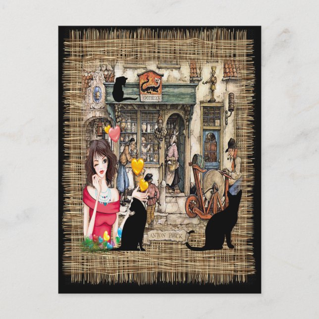 Anton Pieck - CHEMISTISCHES Geschäft Postkarte (Vorderseite)