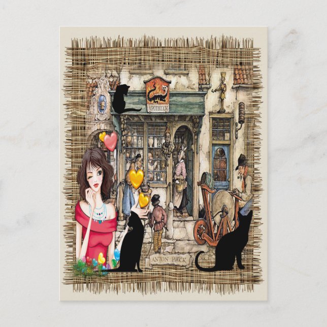 Anton Pieck - CHEMISTISCHES Geschäft Postkarte (Vorderseite)