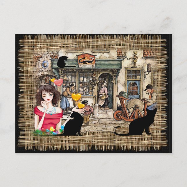 Anton Pieck - CHEMISTISCHES Geschäft Postkarte (Vorderseite)