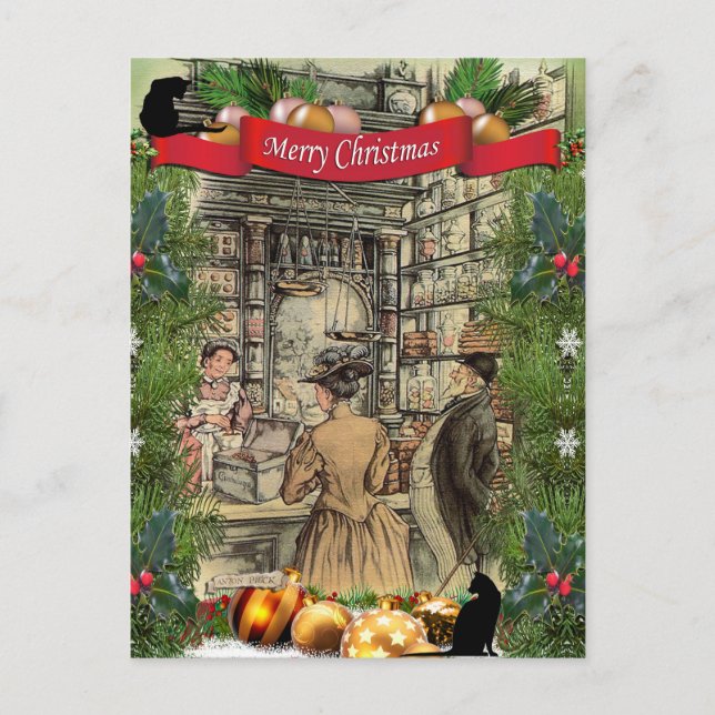 Anton Pieck "The Bakery" Feiertagspostkarte (Vorderseite)