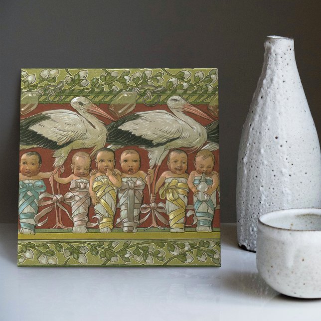 Anton Seders Zender Storks Jugendstilwall Fliese (Von Creator hochgeladen)