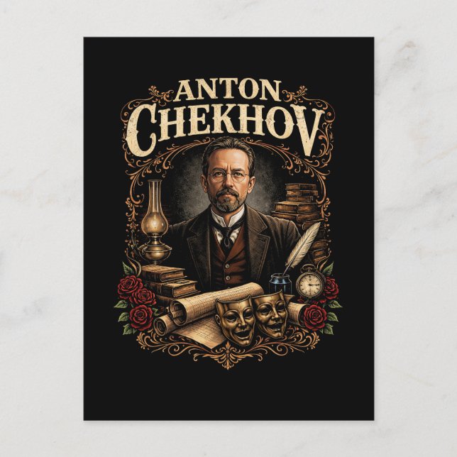 Anton Tschechow Postkarte (Vorderseite)