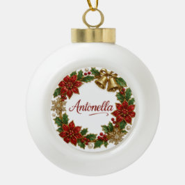 Antonella Christmas Name Ceramic Ornament