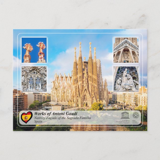 Antoni Gaudí - Sagrada Família - Krippe Postkarte (Vorderseite)