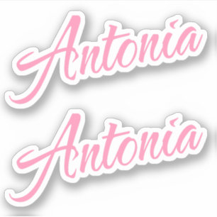 Antonia Decorative Name in Pink x2 Aufkleber