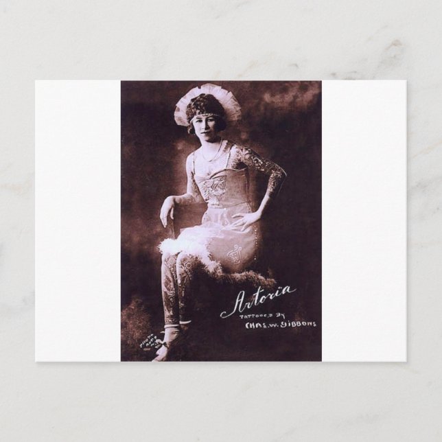 Antonia, die Tattooid-Lady Postkarte (Vorderseite)