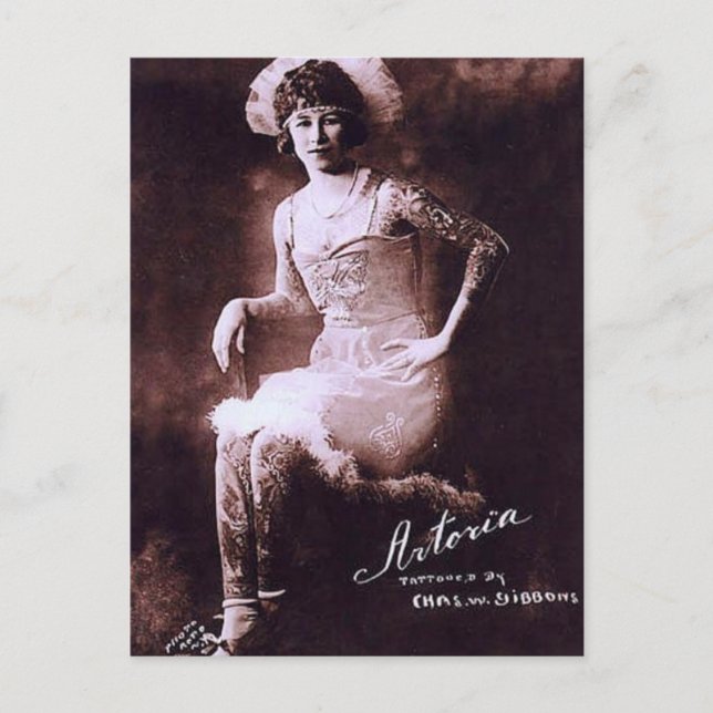 Antonia, die Tattooid-Lady Postkarte (Vorderseite)