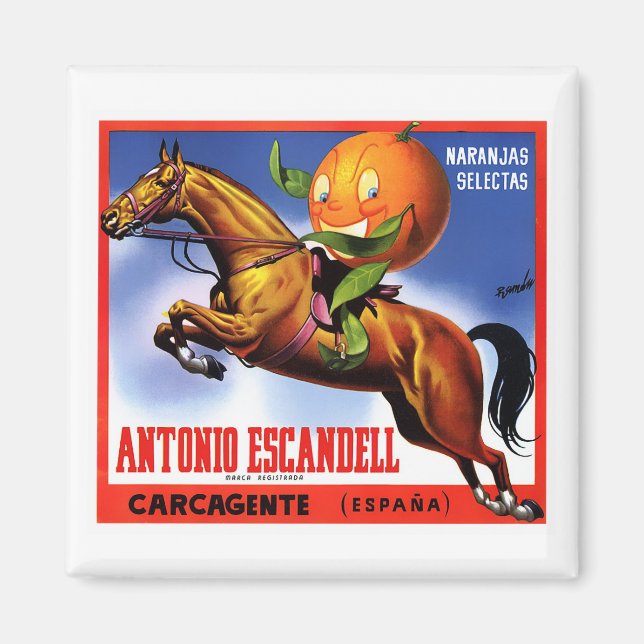 ANTONIO ESCANDELL ORANGES LABEL POSTER DER 40ER Ja Magnet (Vorne)