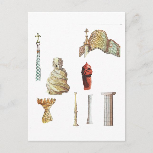 Antonio Gaudi. Barcelona. Spanien. Architektur Postkarte (Vorderseite)