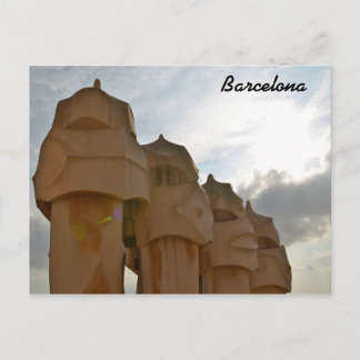 Antonio Gaudi chimney Post card, Barcelona Postkarte
