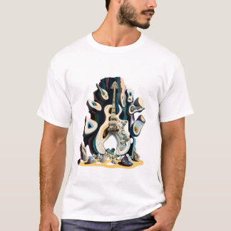 Antonio Gaudi styled painting, Rockband music T-Shirt