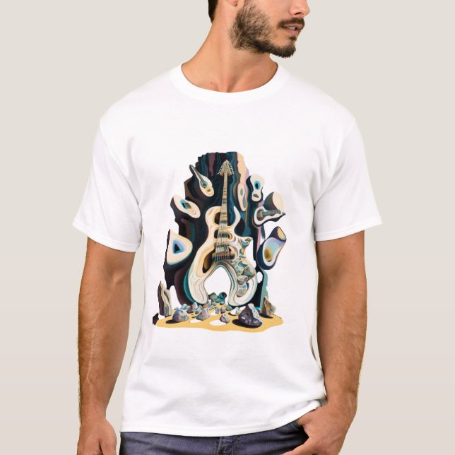 Antonio Gaudi styled painting, Rockband music T-Shirt (Vorderseite)