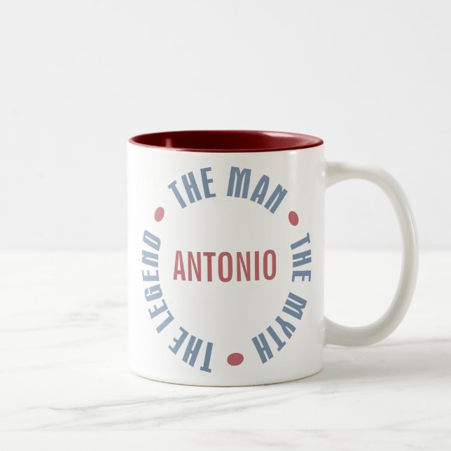 Antonio Mann-Mythos-Legende kundengerecht Zweifarbige Tasse (Rechts)