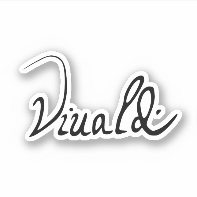 Antonio Vivaldi Signature Aufkleber (Vorderseite)