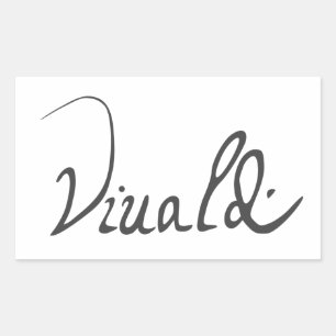 Antonio Vivaldi Signature Rechteckiger Aufkleber
