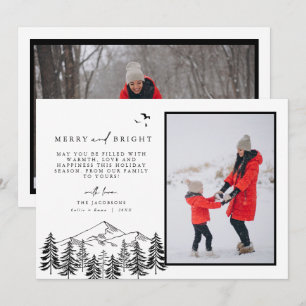 ANTORA Minimal Mountain Pine Foto Weihnachtskarte Einladung