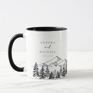 ANTORA Schwarz-Weiß-Gebirge Hochzeitsnamen Tasse