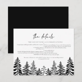 AnTORA Schwarz-Weiß-Moderne Pine Hochzeit Details Einladung