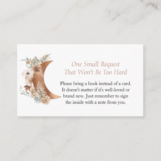 Antrag auf ein neutrales Babyduschbuch für Boho Ge Begleitkarte (Vorderseite)