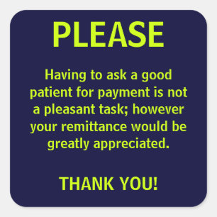 Antrag auf Kostenerstattungsaufkleber Quadratischer Aufkleber