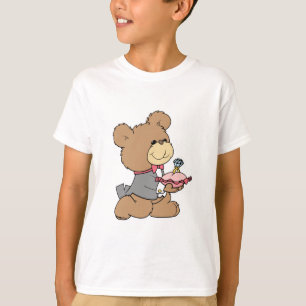 Antrag oder Ringträger-Teddybär-Design T-Shirt