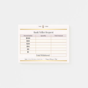 Antragsformular für Bargeldrückzahlungen   Posh Do Post-it Klebezettel