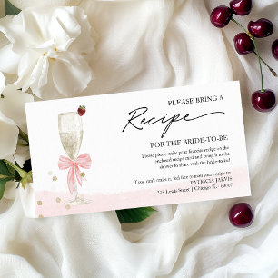 Antragsformular für Champagner-Brautparty Begleitkarte