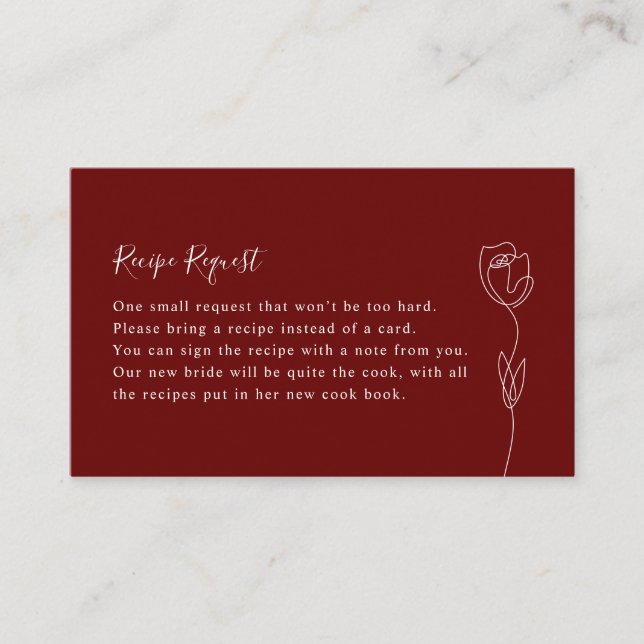 Antragskarte für botanische Blumenbezeichnungen Visitenkarte (Vorderseite)