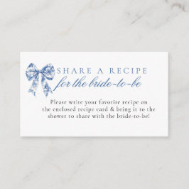 Antragskarte für das Blue Bow-Brautparty Begleitkarte