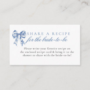 Antragskarte für das Blue Bow-Brautparty Begleitkarte
