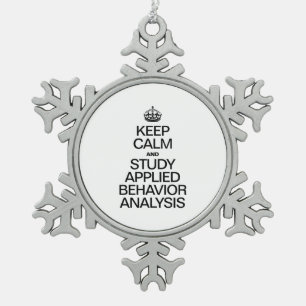 ANTRAGSTELLE UND UNTERSUCHUNG behalten VERHALTENSA Schneeflocken Zinn-Ornament