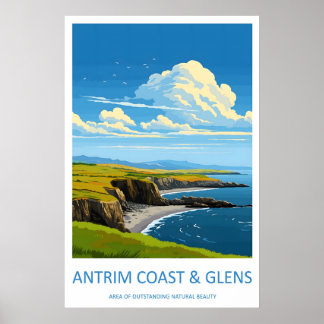 Antrim-Küste und Glens Reise Druck Wandkunst Poster