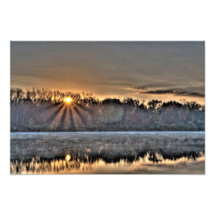 Antrim Lake Sunrise, Columbus, Ohio Fotodruck