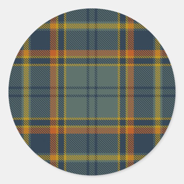 Antrim Landkreis Irish Tartan Runder Aufkleber (Vorderseite)