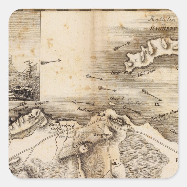 Antrim, Raghery Quadratischer Aufkleber (Vorderseite)