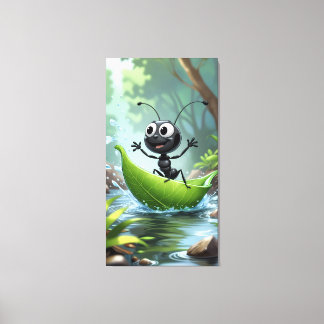 Ant's Adventure: A Whimsical Journey Canvas Print Leinwanddruck