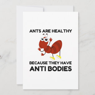 ANTS HEALTHY ANTI KÖRPERN JOKE CARTOON DANKESKARTE