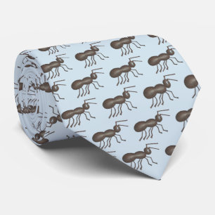 Ants Marching Picnic Ant Black Blue Insekt Print Krawatte