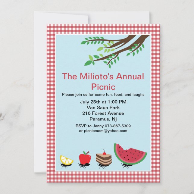 Ants-März bei Picnic-Einladung Einladung (Vorderseite)