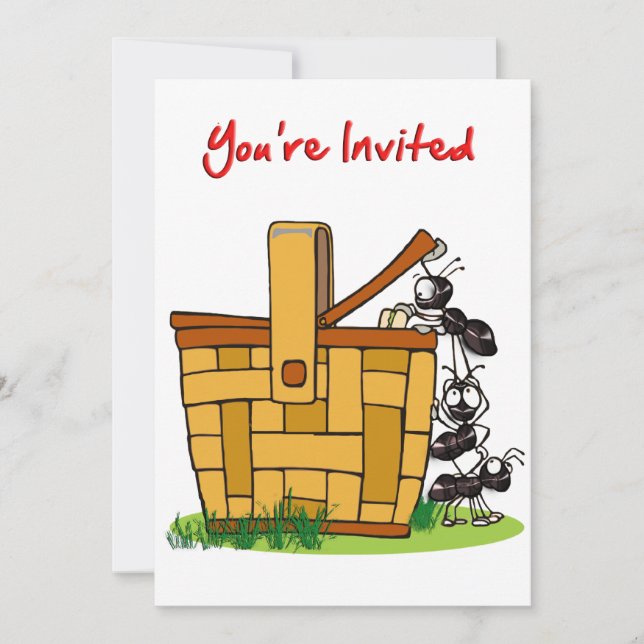 Ants Raiding Picnic Basket Sie sind eingeladen Einladung (Vorderseite)
