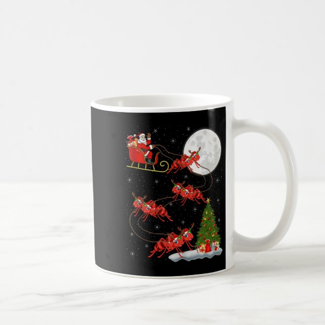 Ants Santa Sleigh Flying Funny Magical Christmas T Kaffeetasse (Rechts)