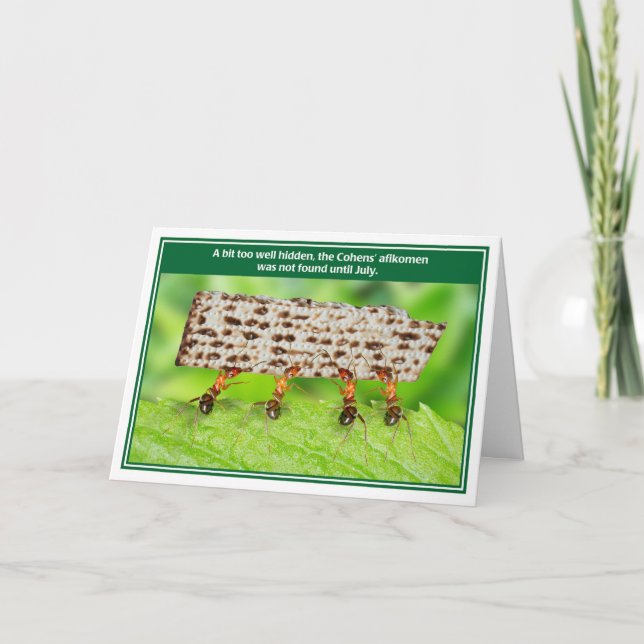 Ants Towell Hidden Afikomen Funny Passover Card Karte (Vorderseite)