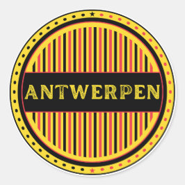 Antwerp City Pride Emblem – Belgian Identity Runder Aufkleber