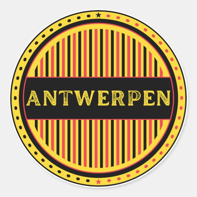 Antwerp City Pride Emblem – Belgian Identity Runder Aufkleber (Vorderseite)