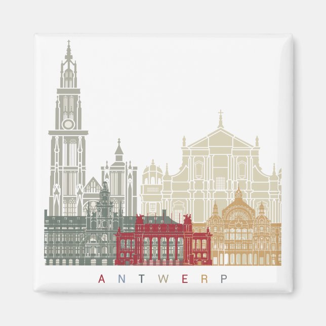 Antwerp skyline poster magnet (Vorne)