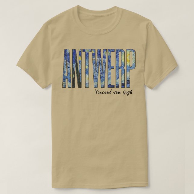 Antwerp Van Gogh Starry Night Art Vincent Van Gogh T-Shirt (Design vorne)