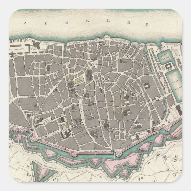 Antwerpen Antwerpen Anvers Quadratischer Aufkleber (Vorderseite)