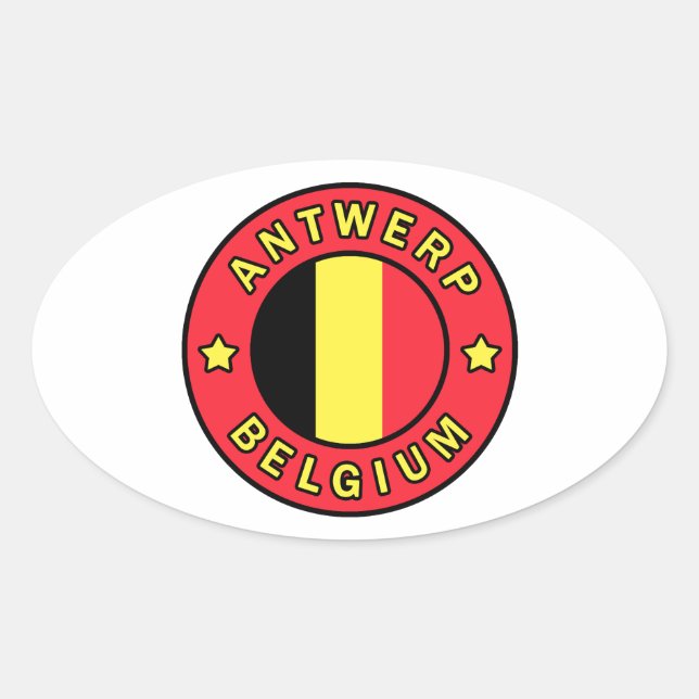 Antwerpen Belgien Ovaler Aufkleber (Vorderseite)